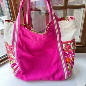 Vera Bradley Canvas Tote in Lilly Belle